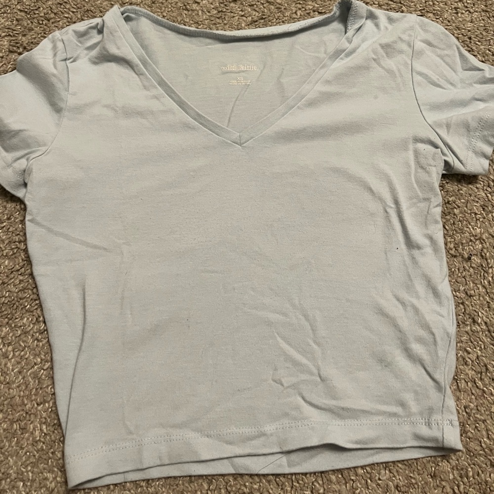 Light blue target v neck crop top